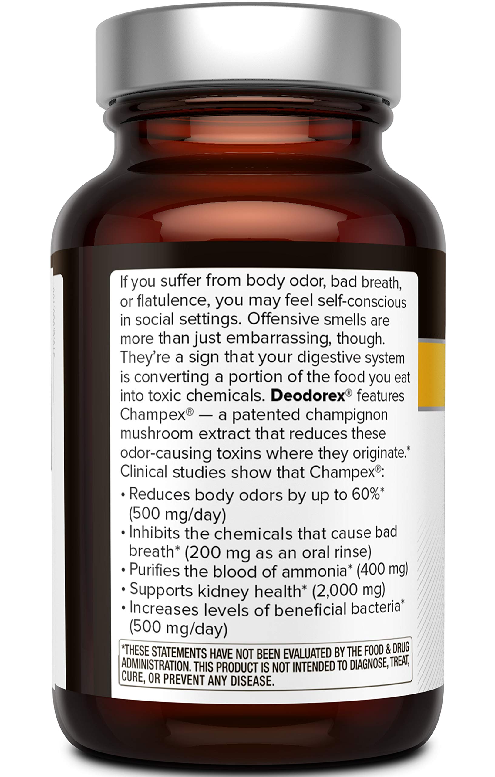 Deodorex con extracto patentado champignon para detox natural.