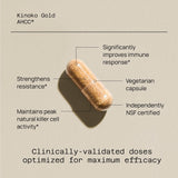 Quality of Life Kinoko Gold AHCC etiqueta frontal detallada para confianza