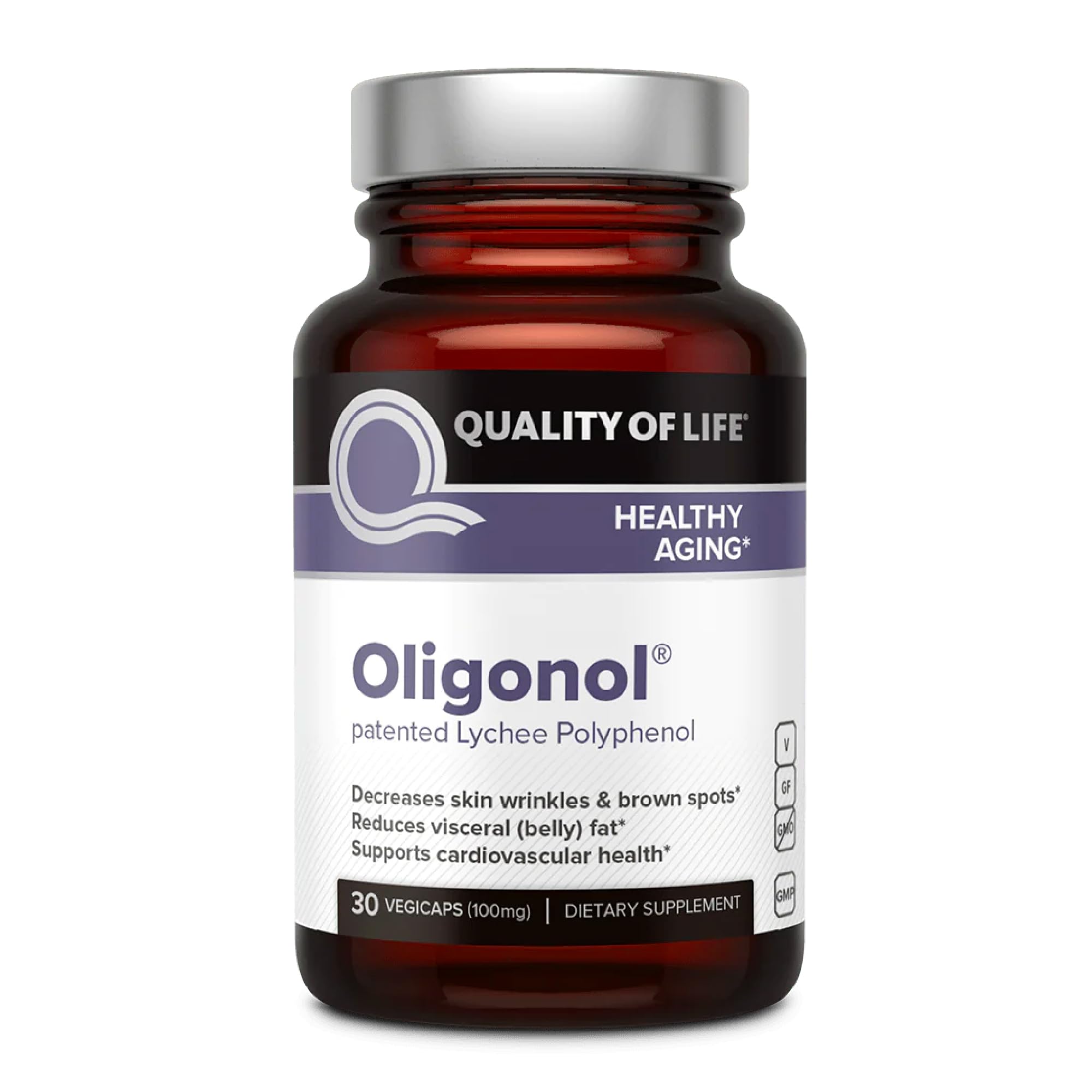 Quality of Life Oligonol, botella-cápsulas para apoyar la circulación diaria.