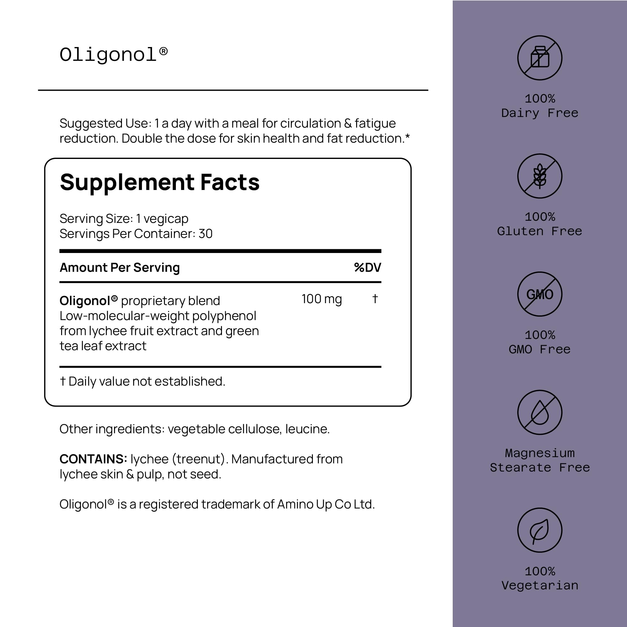 Quality of Life Oligonol, cápsulas-veganas para un estilo de vida saludable.