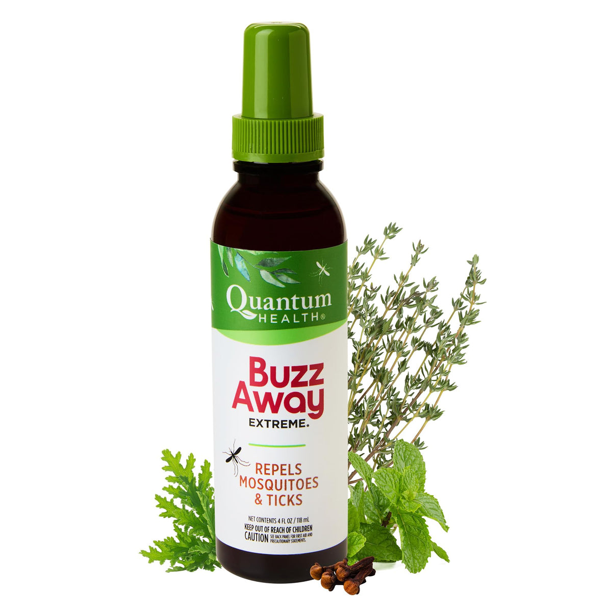 Quantum Buzz Away Extreme: botella de 4 onzas para protección contra mosquitos al aire libre.