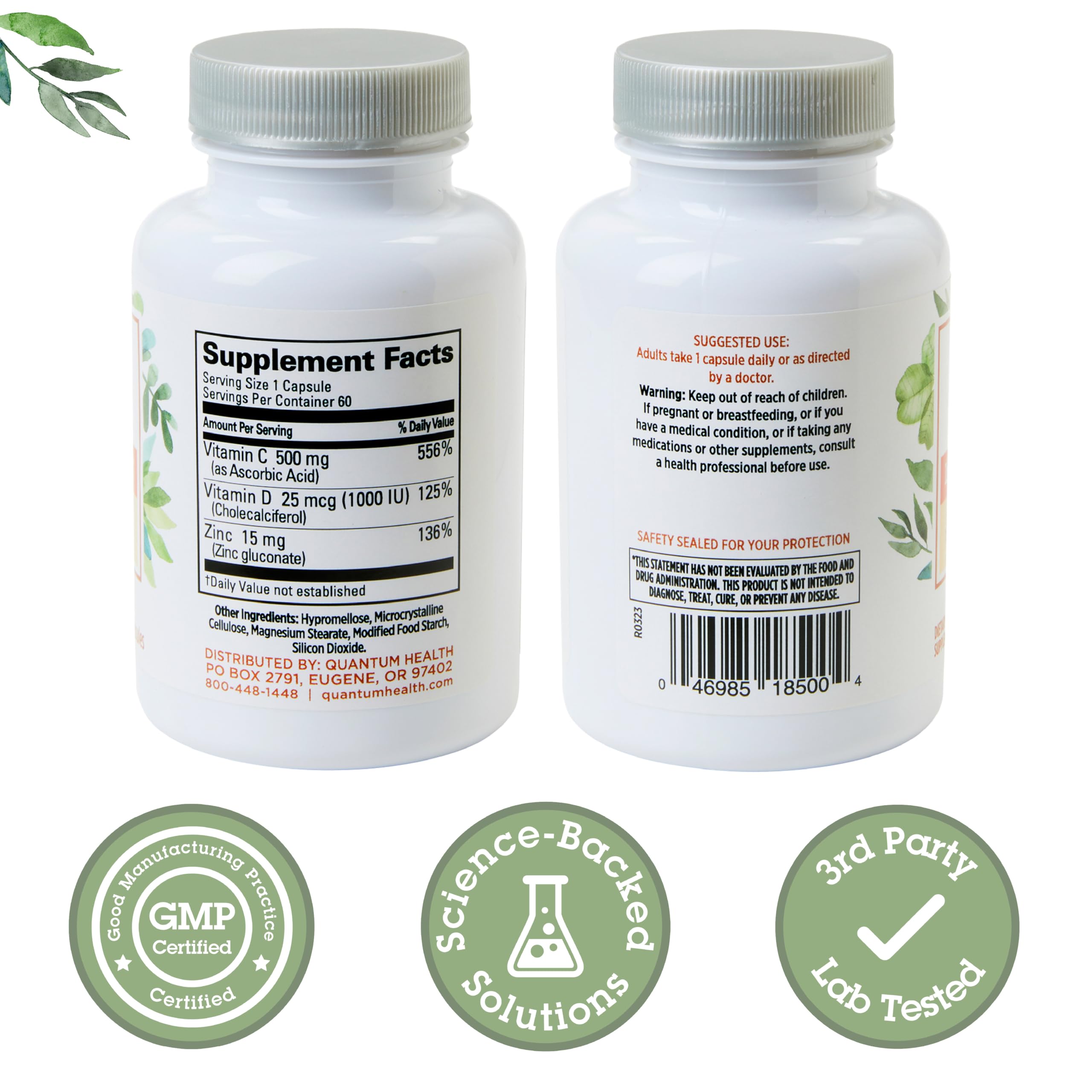 Quantum vitamina C 500 mg cápsula para refuerzo diario