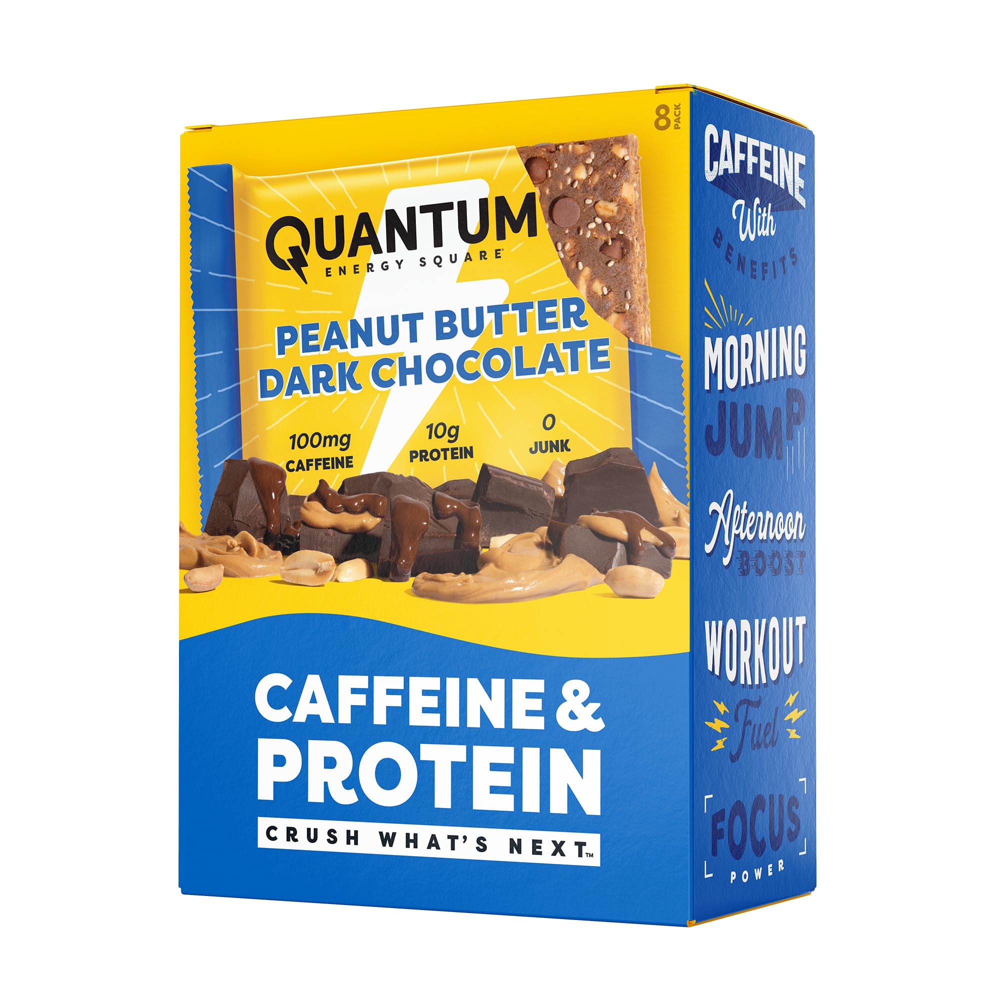 Barra Quantum Energy Squares con cafeína y proteína para energía sostenida