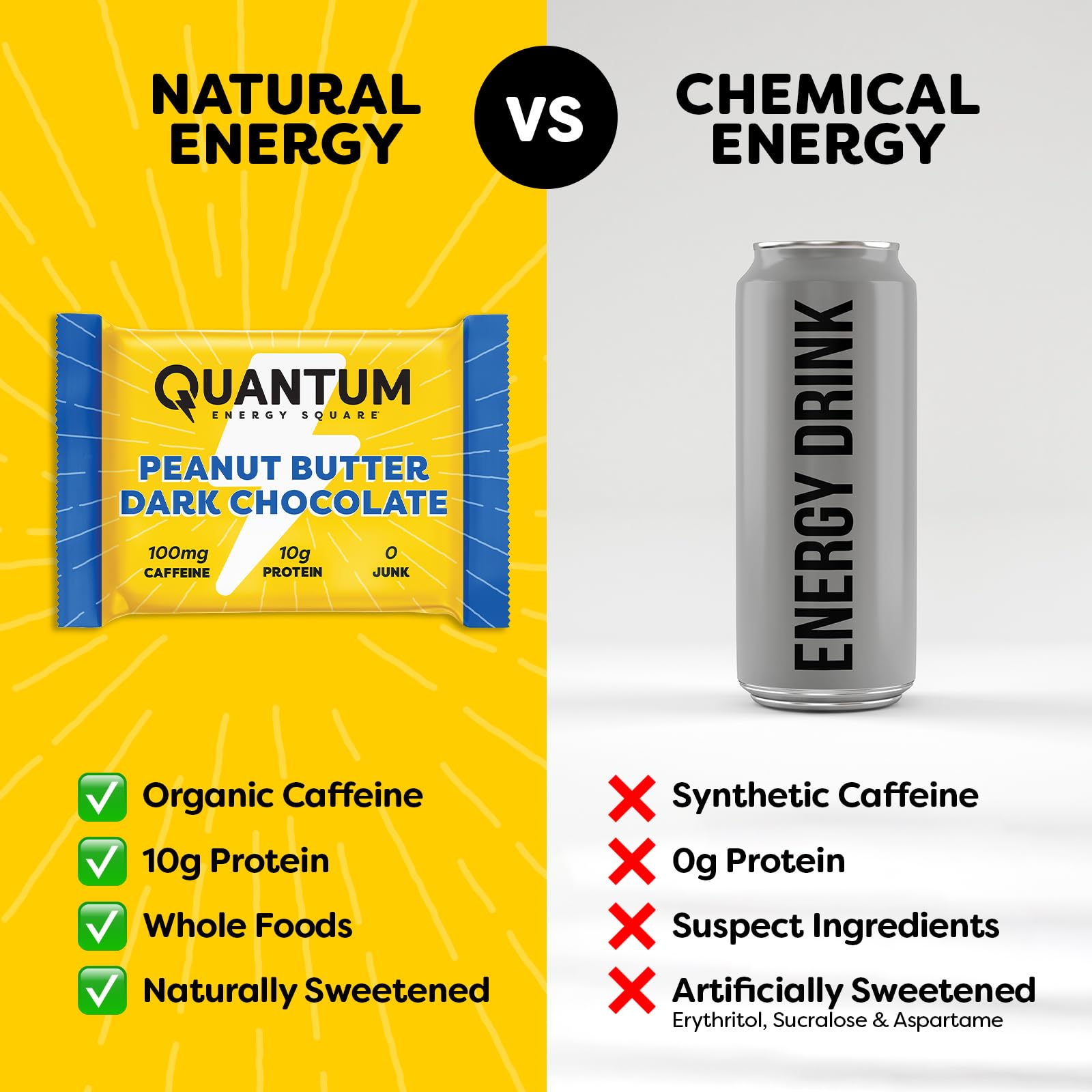 Diseño vegano y sin gluten de Quantum Energy Squares