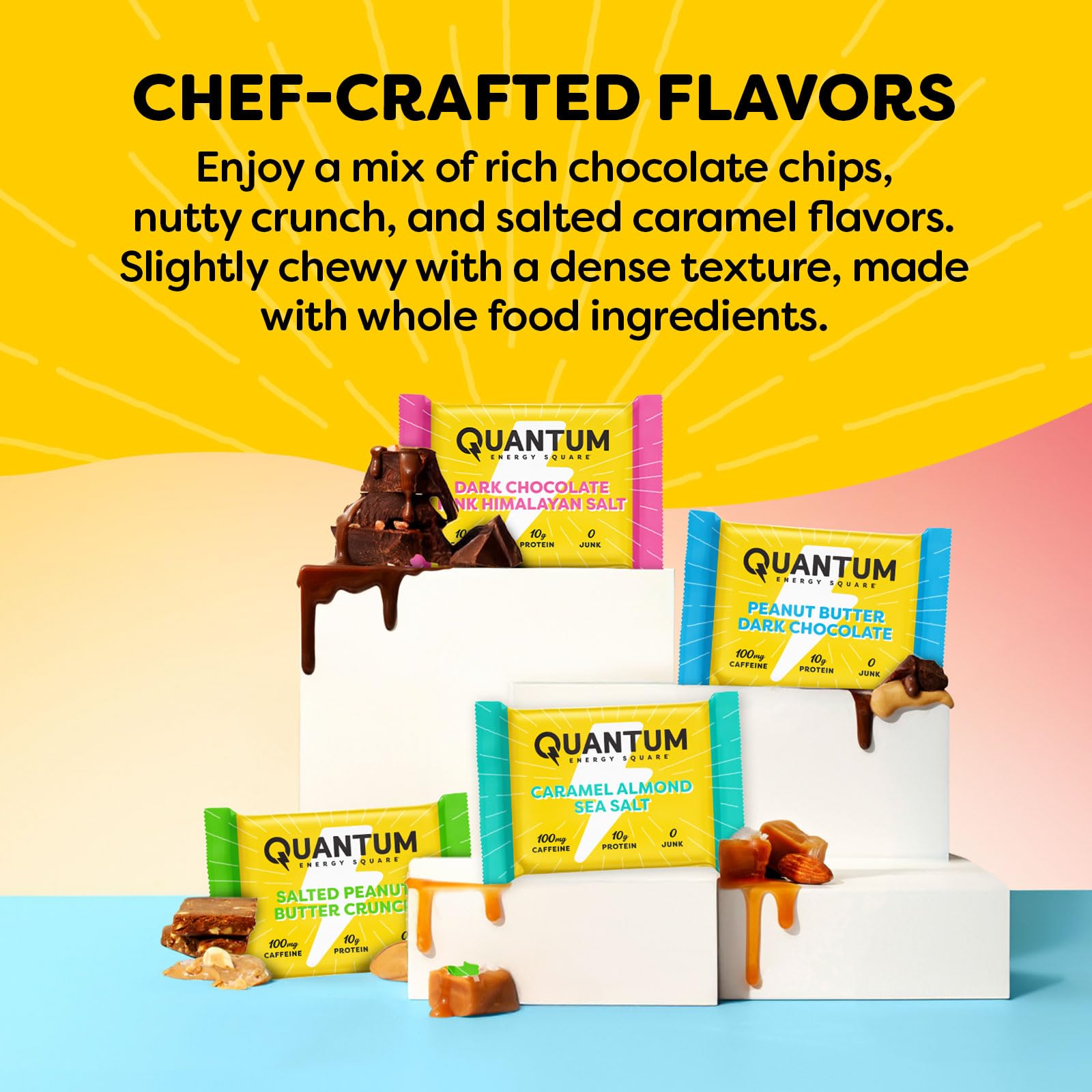 Quantum Energy Squares sin gluten, snack apto para dietas