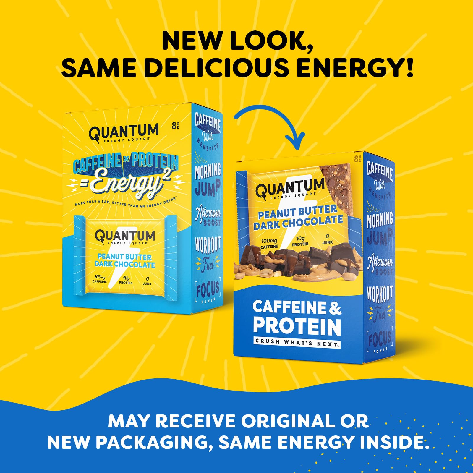 Snack vegano de Quantum Energy Squares sin soja ni lácteos