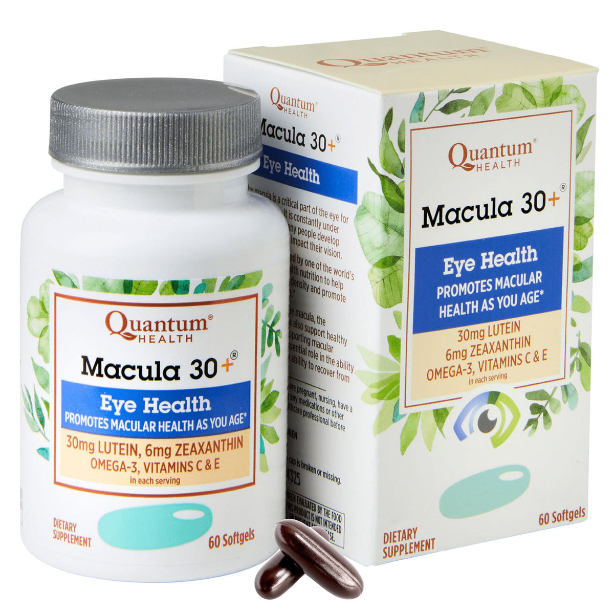 Quantum Health Macula 30+ botella: formato práctico para la dosis diaria y salud visual