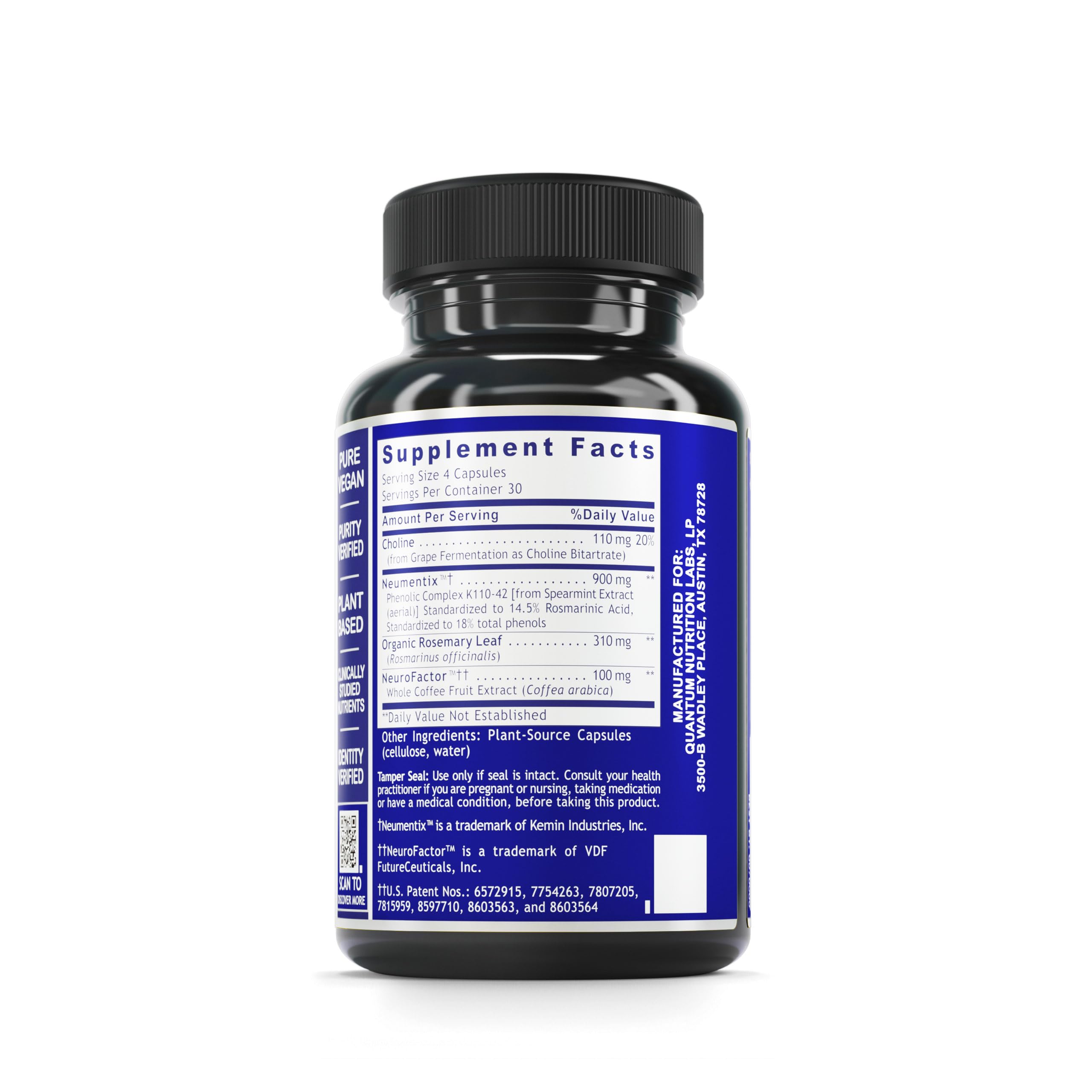 Brain Prodigy de Quantum Nutrition Labs: cápsulas veganas para memoria y concentración