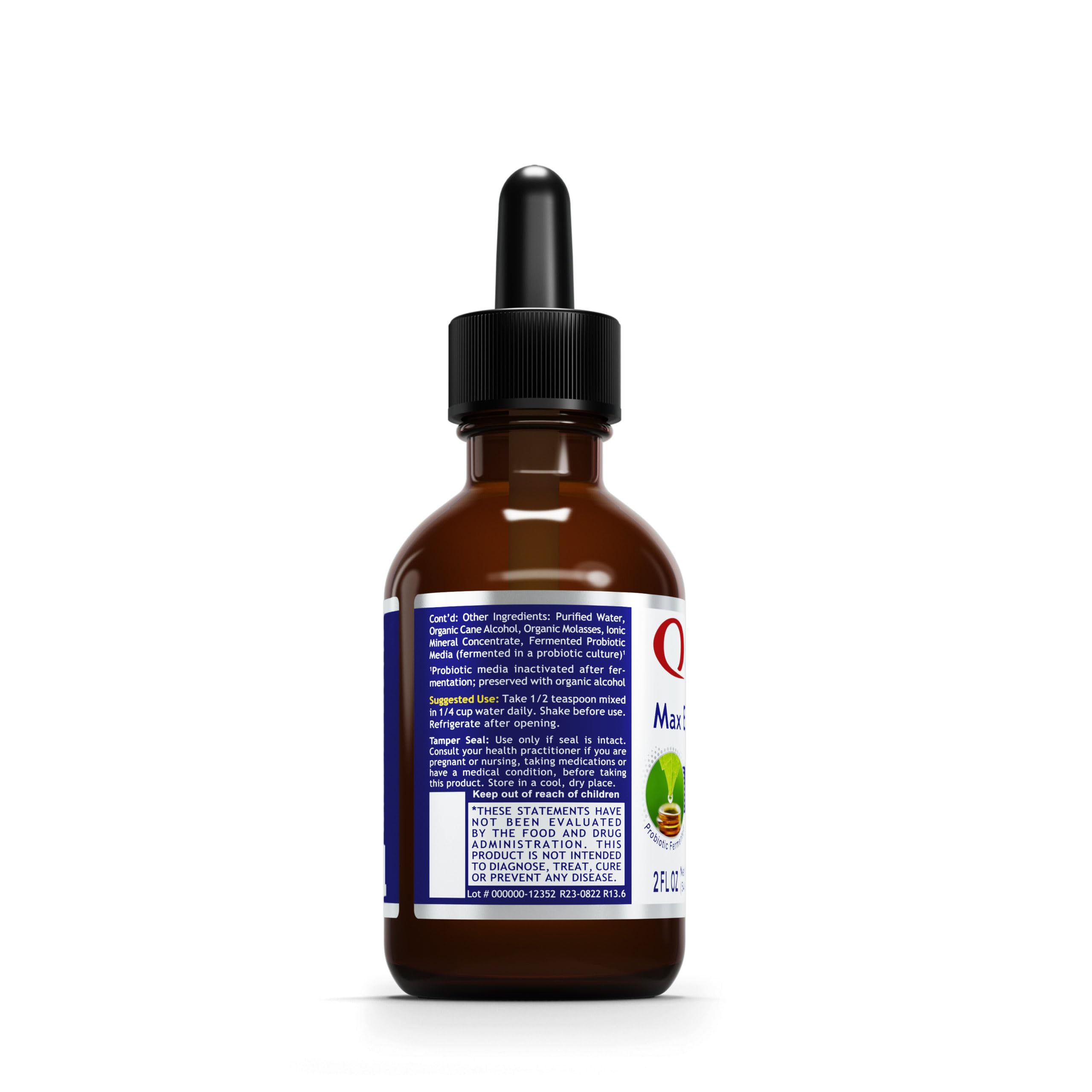 Etiqueta de Quantum Nutrition Labs Max Energy B con opción vegana.