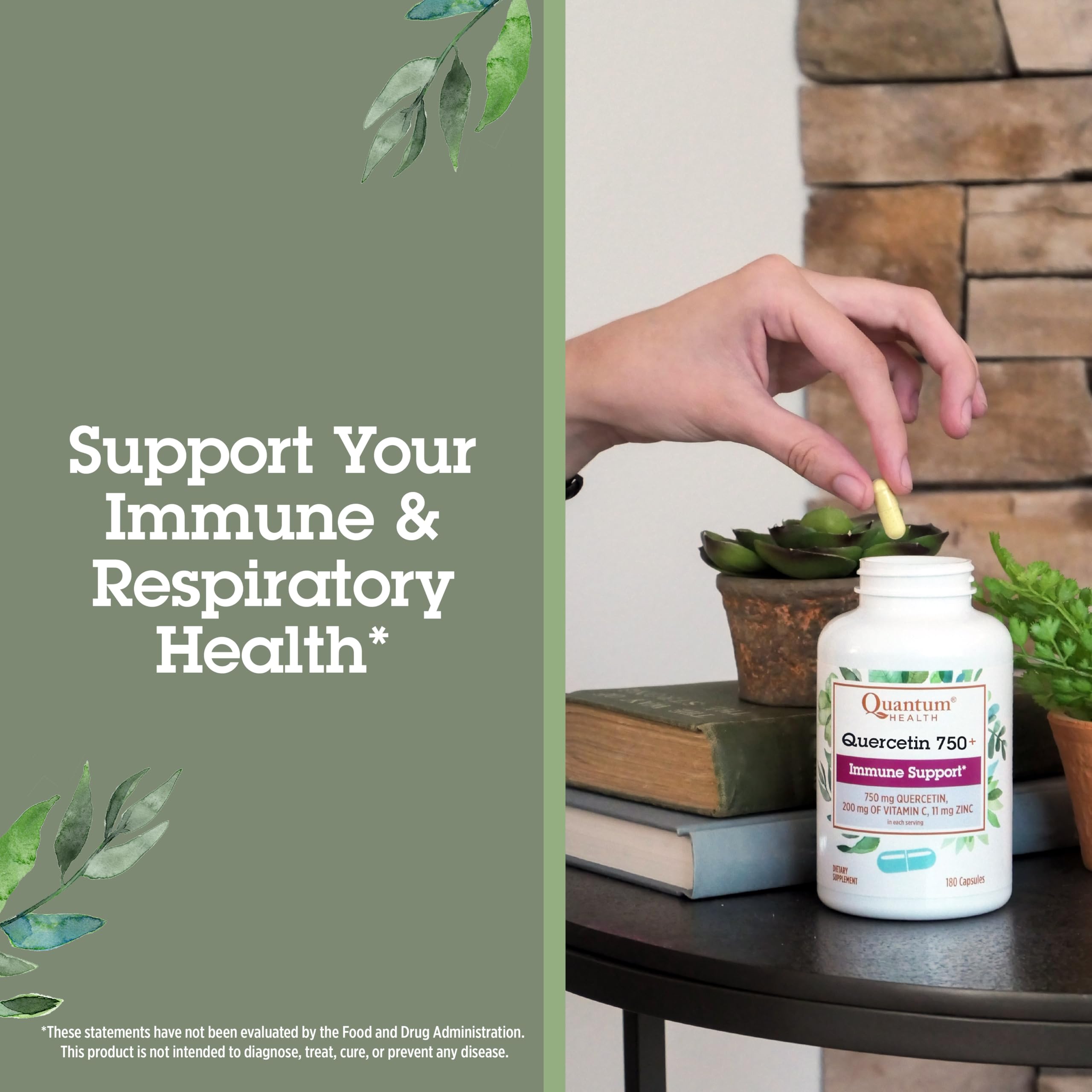 Quantum Quercetin+ 750mg: empaque que resalta antioxidantes para bienestar