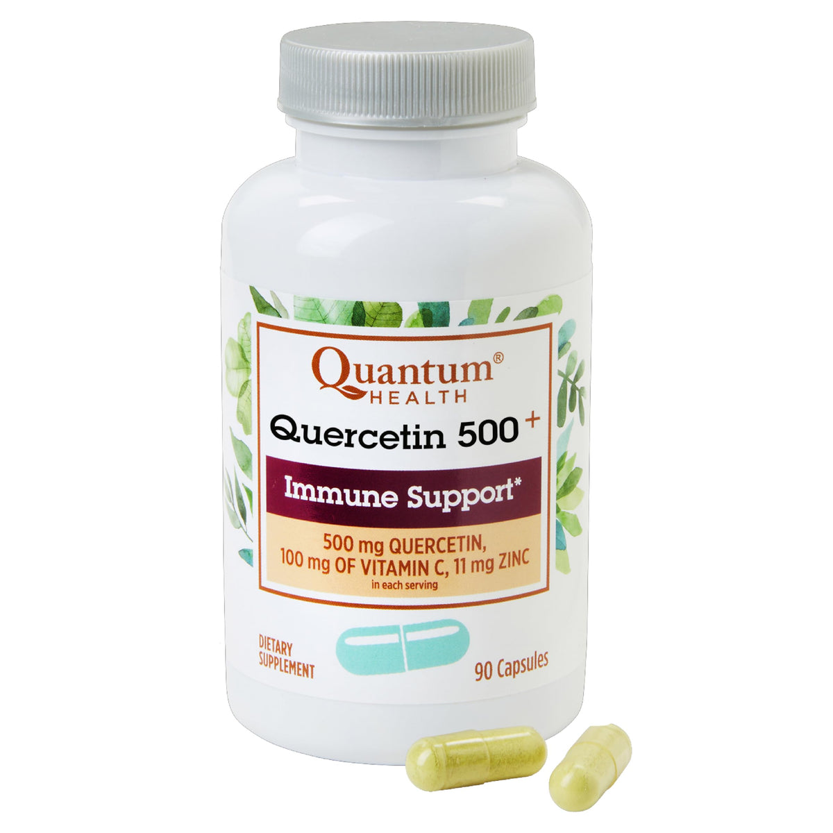 Quantum Quercetina 500 cápsula individual en envase práctico para uso diario