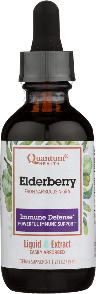 Quantum sauco líquido, botella de 2 oz, ideal para mezclar en tés o bebidas.