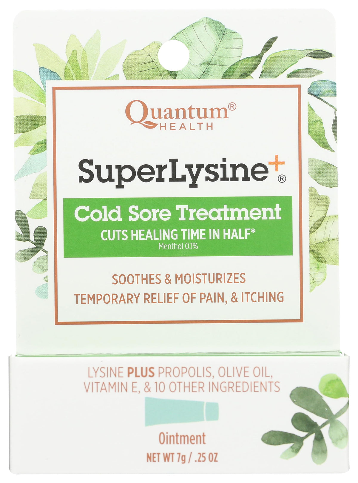 Quantum SuperLysine+ ungüento para herpes labial en frasco, alivio rápido del dolor.