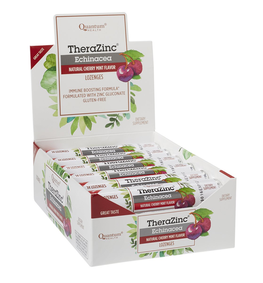 Pastillas con zinc gluconato liberando zinc en boca para apoyo inmunitario.