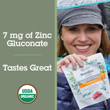 TheraZinc envase individual para consumo conveniente.