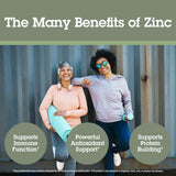 Etiqueta orgánica TheraZinc con ingredientes certificados.