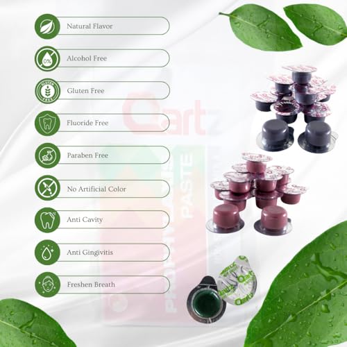 Qartz pulimento dental menta, 14 cupos, suministro mensual para cuidado diario.