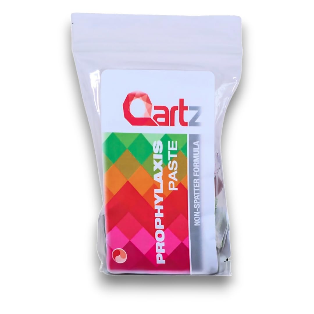 Qartz pulimento dental menta, envase en tarro y grano grueso para limpieza fresca.