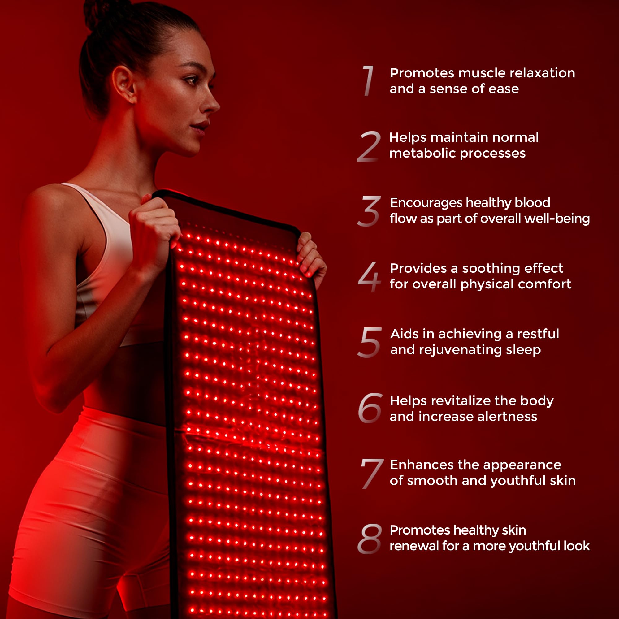 QuasarMD Mat con modos de luz para relajación y confort nocturno.