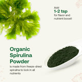 Spirulina añadida a aderezos para enriquecer recetas