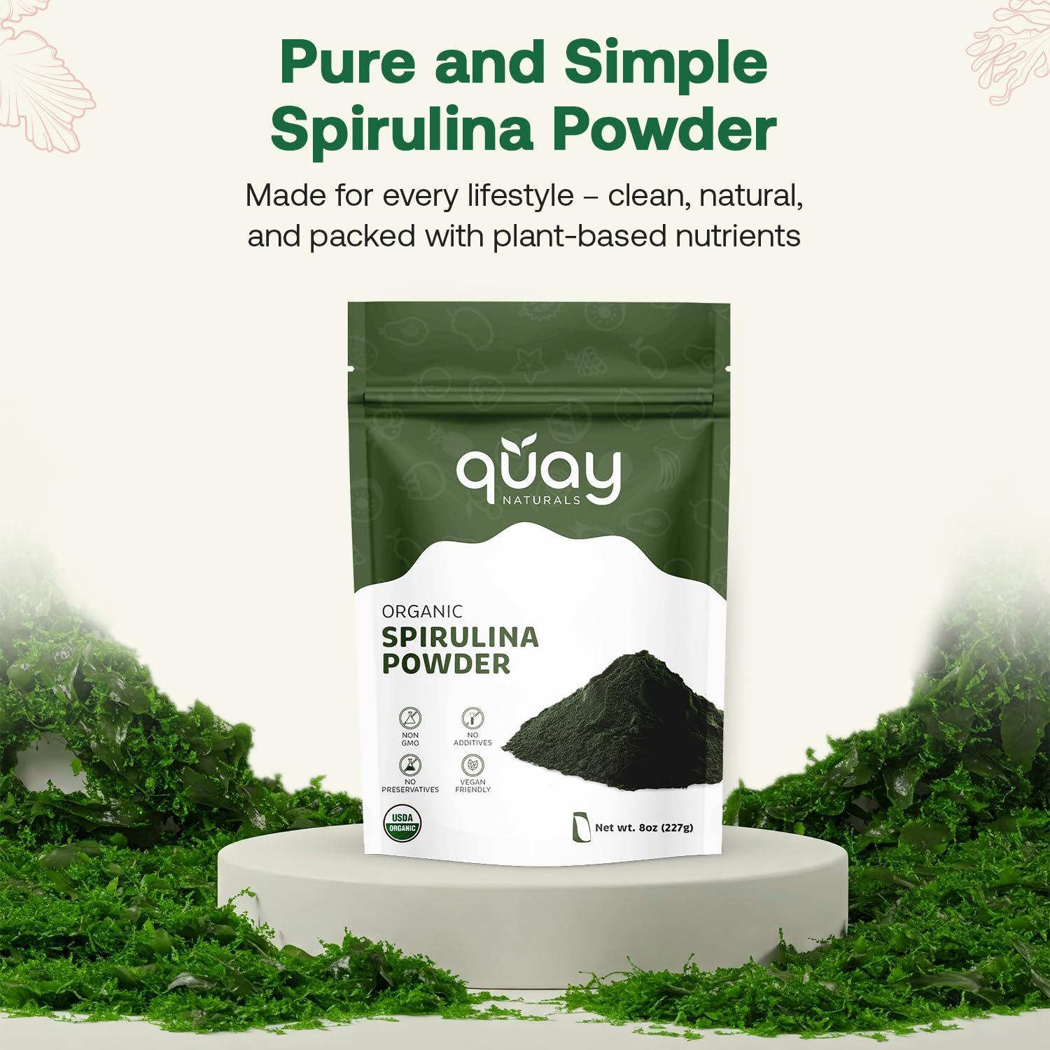 Quay Naturals Spirulina libre de azúcar y sin sabores artificiales