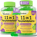 Qucbvn fosfatidilserina 600 mg, gomitas, apoyo para enfoque y memoria.