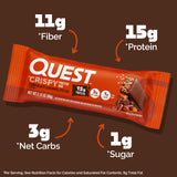 Barras Quest con 1 g de azúcar para control de ingesta.