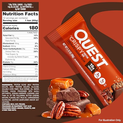 Barras Quest con 3 g de carbohidratos netos para snack.