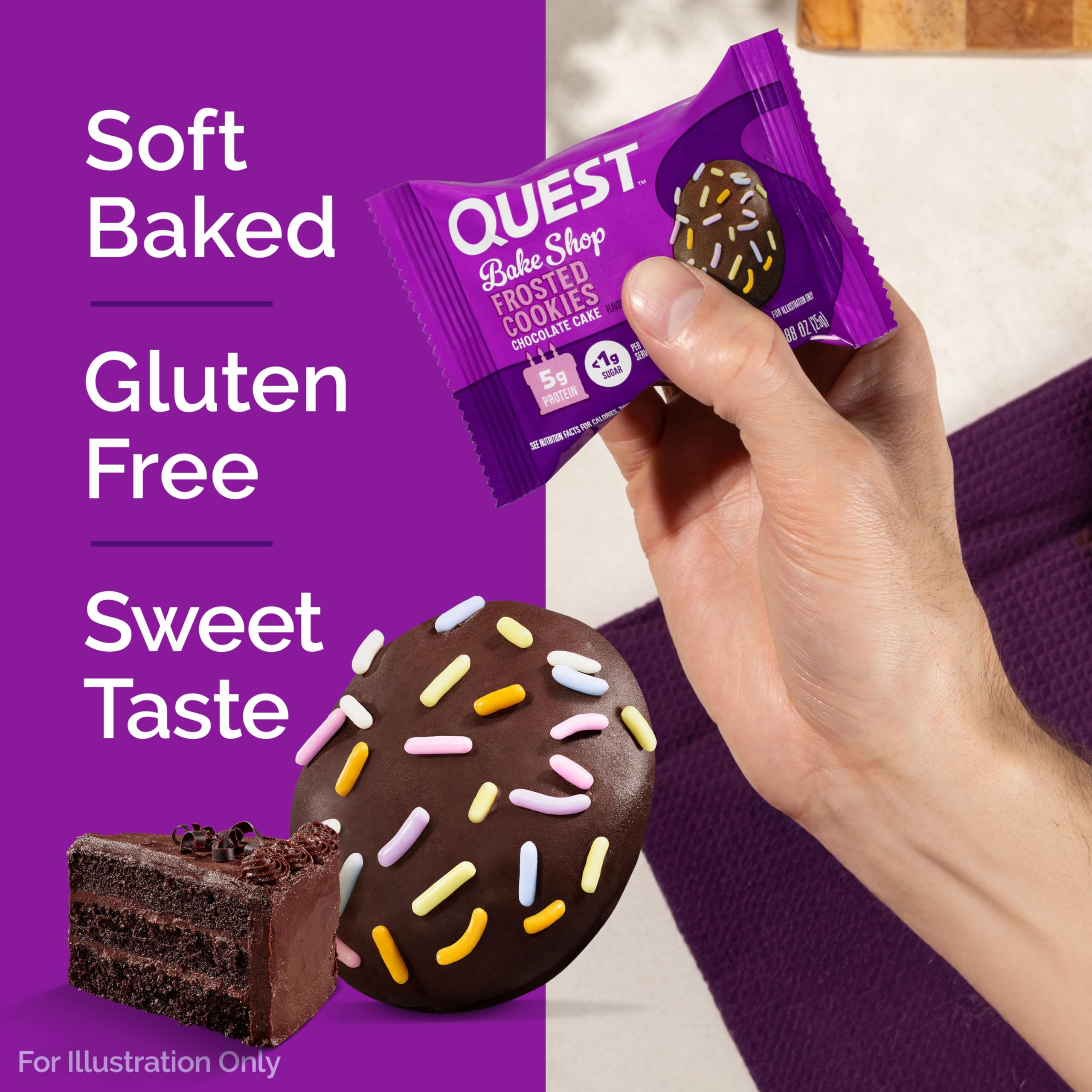 Quest Nutrition Frosted Cookies: galleta con confites coloridos para celebrar.