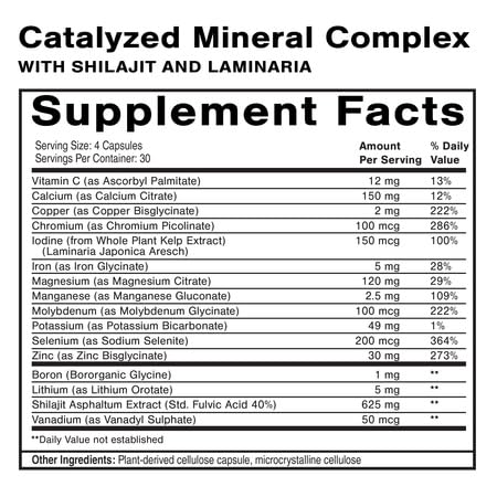Dr. Shade's Catalyzed Mineral Complex Shilajit y Laminaria para metabolismo y energía.