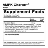 Etiqueta de Quicksilver Scientific AMPK Charge+, información de ingredientes y beneficios