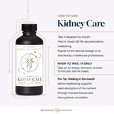 Quicksilver Scientific Detalle Frasco Cuidado Renal, primer plano muestra uso diario para drenaje suave.