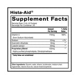 Quicksilver Scientific Hista-Aid, etiqueta-producto: información clara para uso diario seguro
