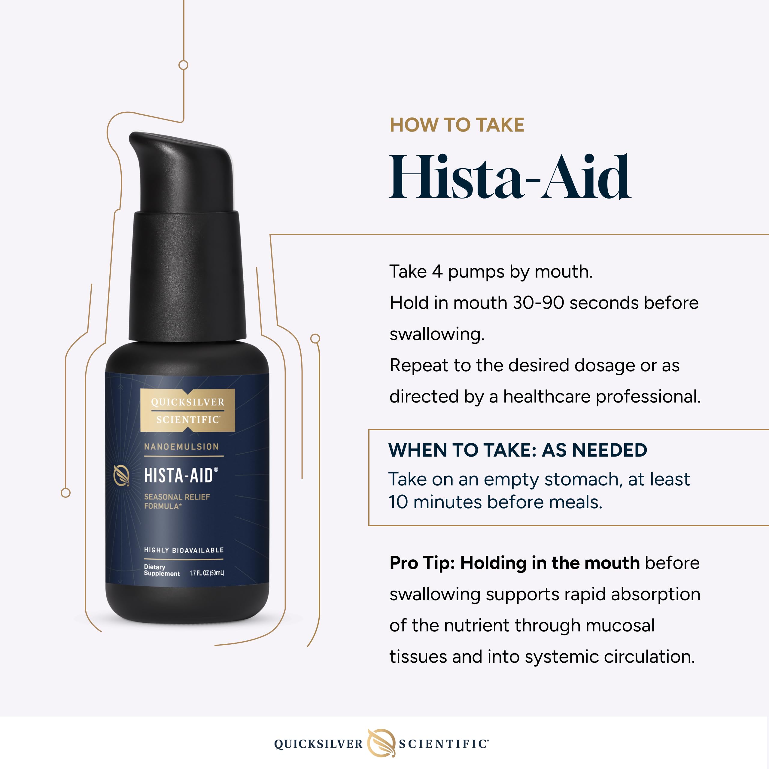 Quicksilver Scientific Hista-Aid, frascos-liposomales: formato liposomal para mejor absorción