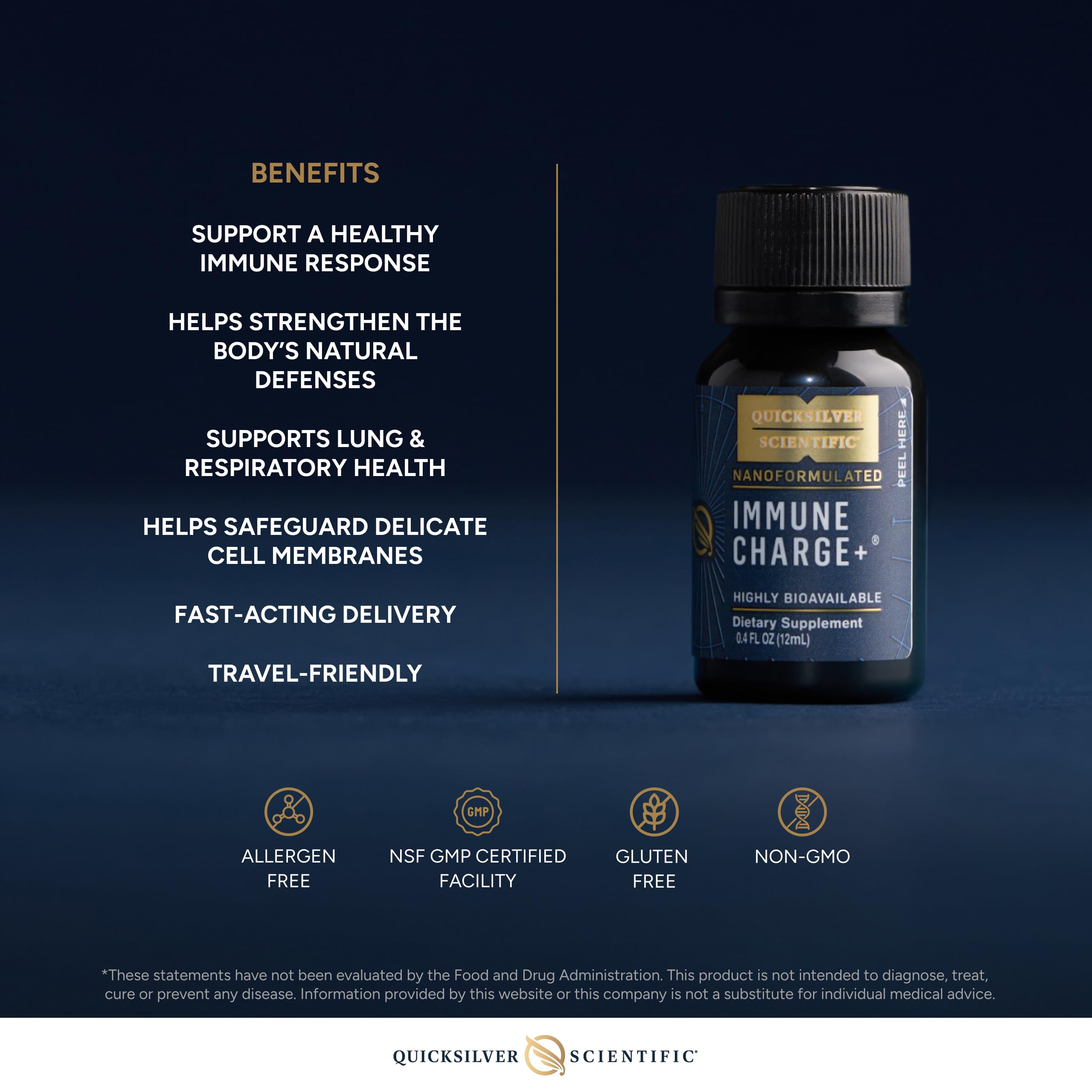 Quicksilver Scientific Immune Charge, empaque portátil para llevar y mantener el bienestar allá donde vayas.