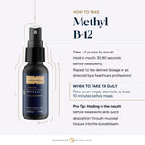 Quicksilver Scientific Methyl B12-1000mcg, uso diario sencillo para apoyar energía.
