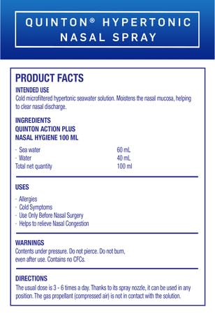 Quicksilver Scientific Quinton Action Plus, atomizador, favorece la humectación nasal y la movilidad mucociliar