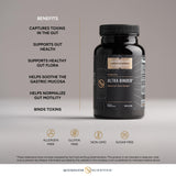 Etiqueta del producto Ultra Binder con ingredientes clave para desintoxicación suave.