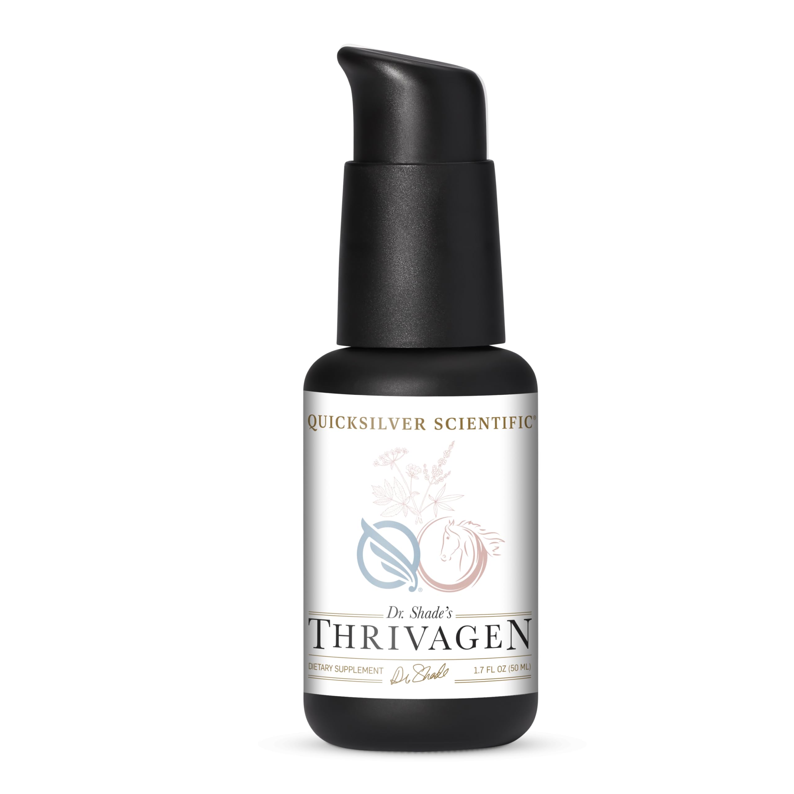 Quicksilver Thrivagen: vista frontal de la botella, formato liposomal para energía sostenida.