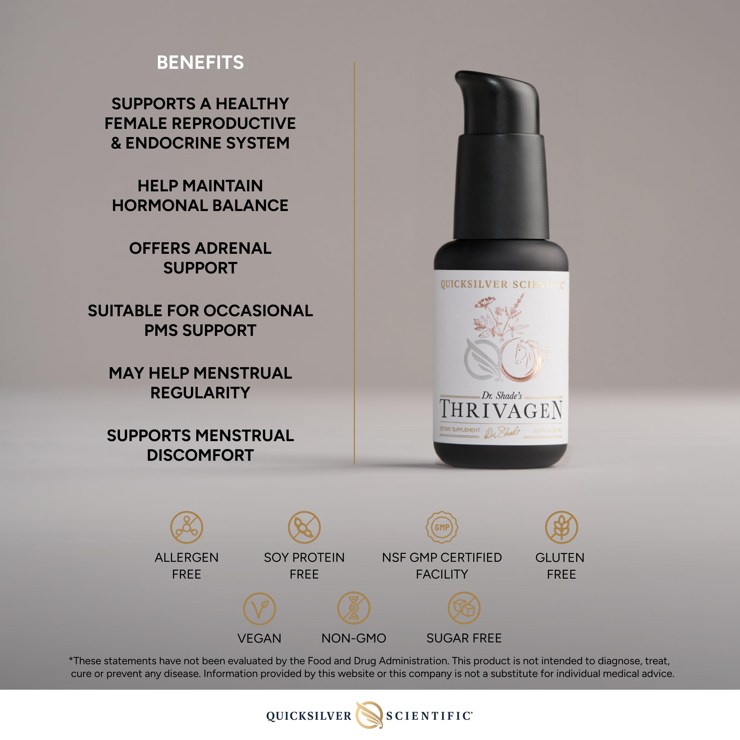 Forma liposomal de Thrivagen para absorción rápida de ingredientes.