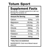 Totum Sport en empaque de sobres para reposición de electrolitos tras ejercicio