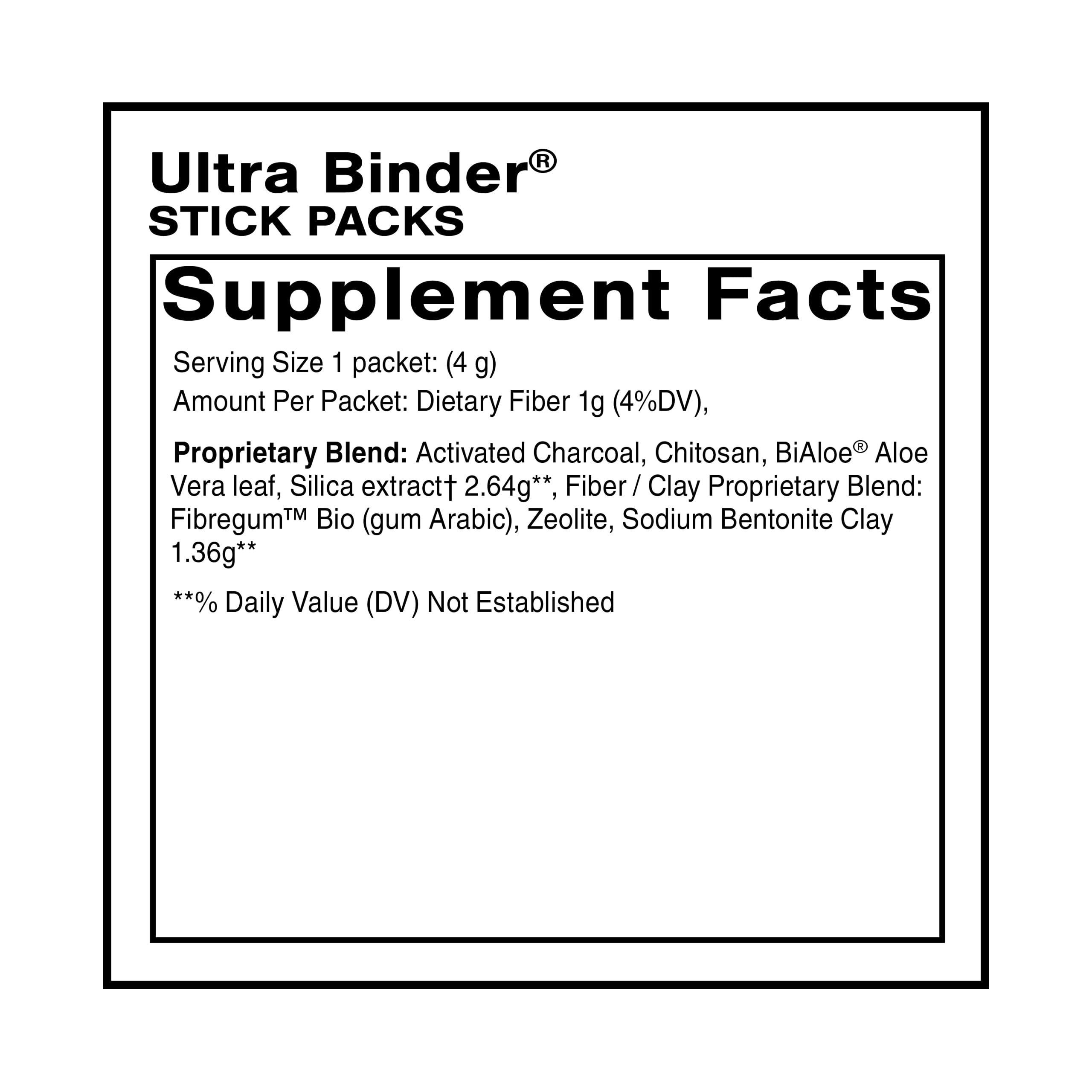 Detalle de las bolsitas individuales de Quicksilver Ultra Binder.