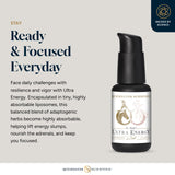 Quicksilver Ultra Energy: cápsulas liposomales, entrega acelerada de adaptógenos.
