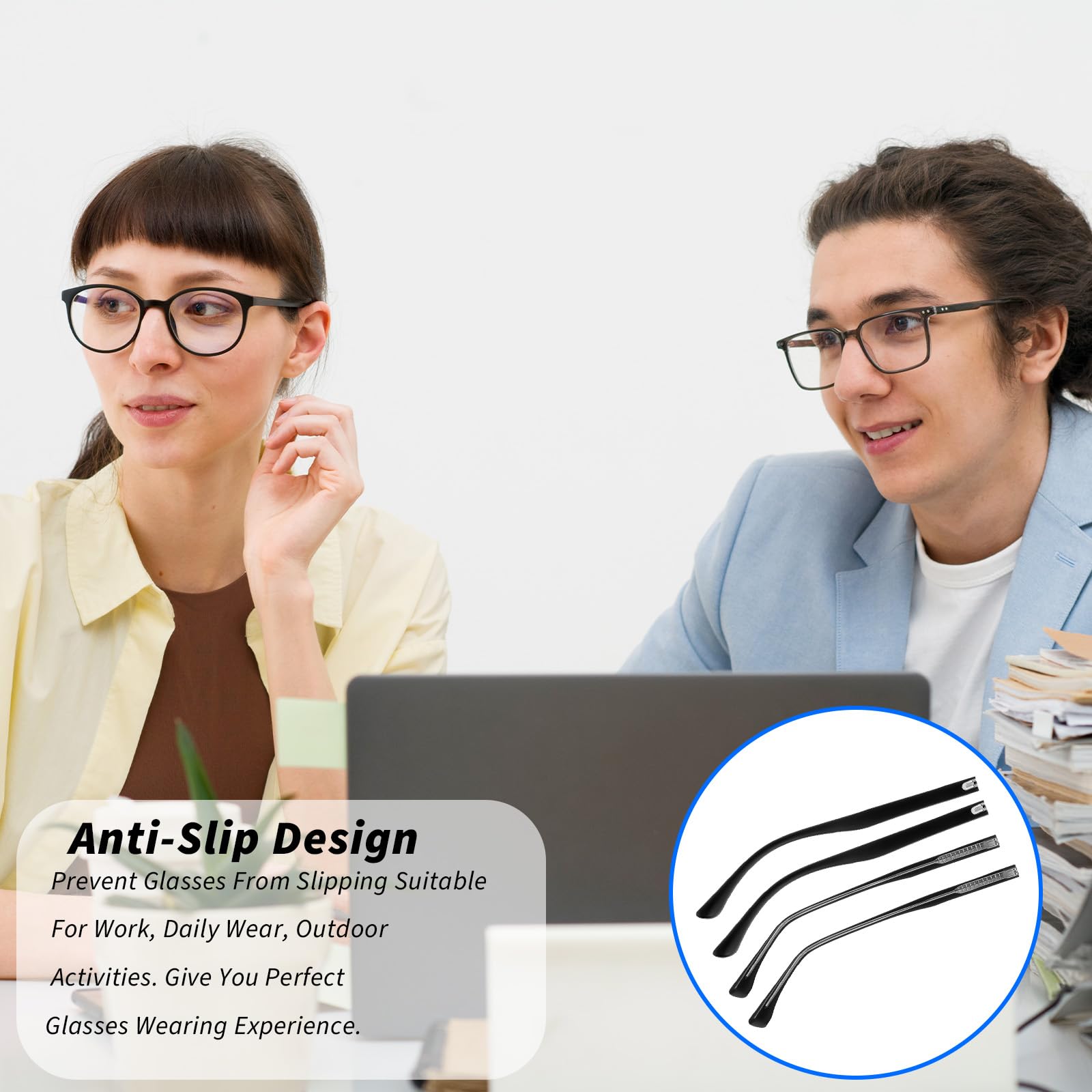 Quilax patillas ergonómicas: diseño cómodo para uso prolongado.