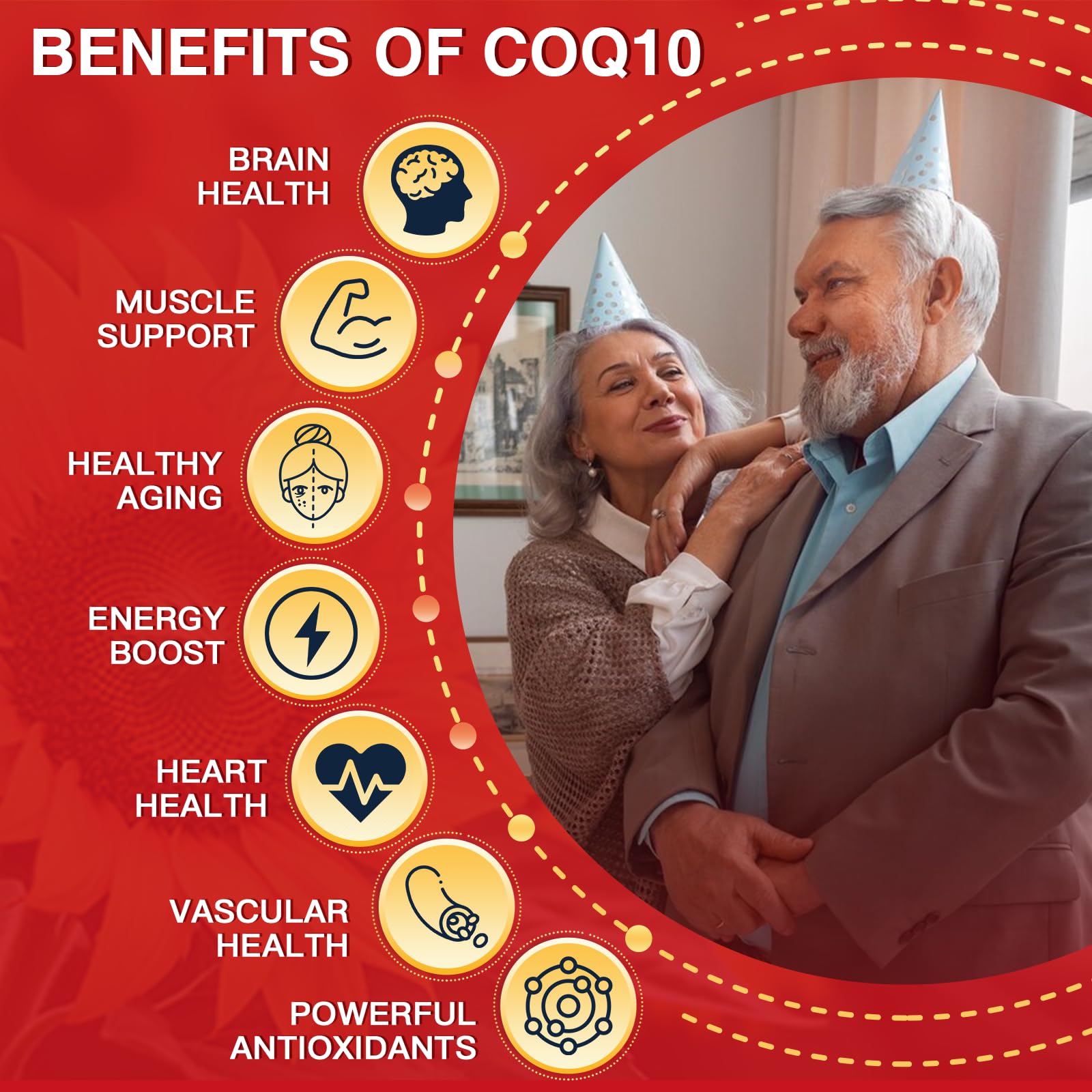Botella Quinovit CoQ10 sobre mesa, foco en la fórmula de antioxidantes y energía.