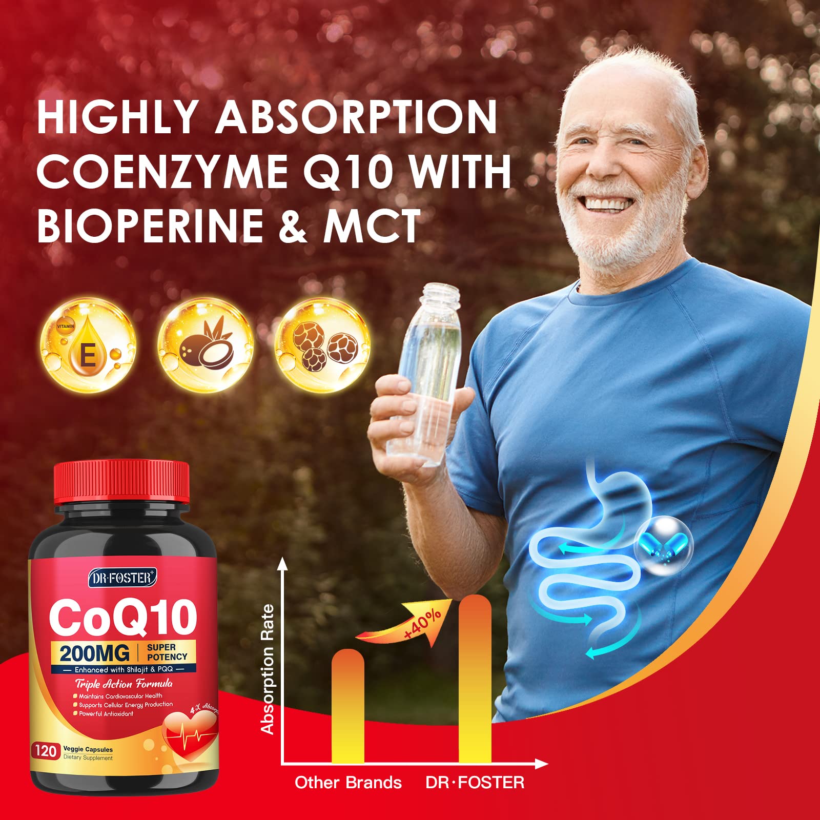 Detalle de cápsula Quinovit CoQ10, formulación de alta absorción.