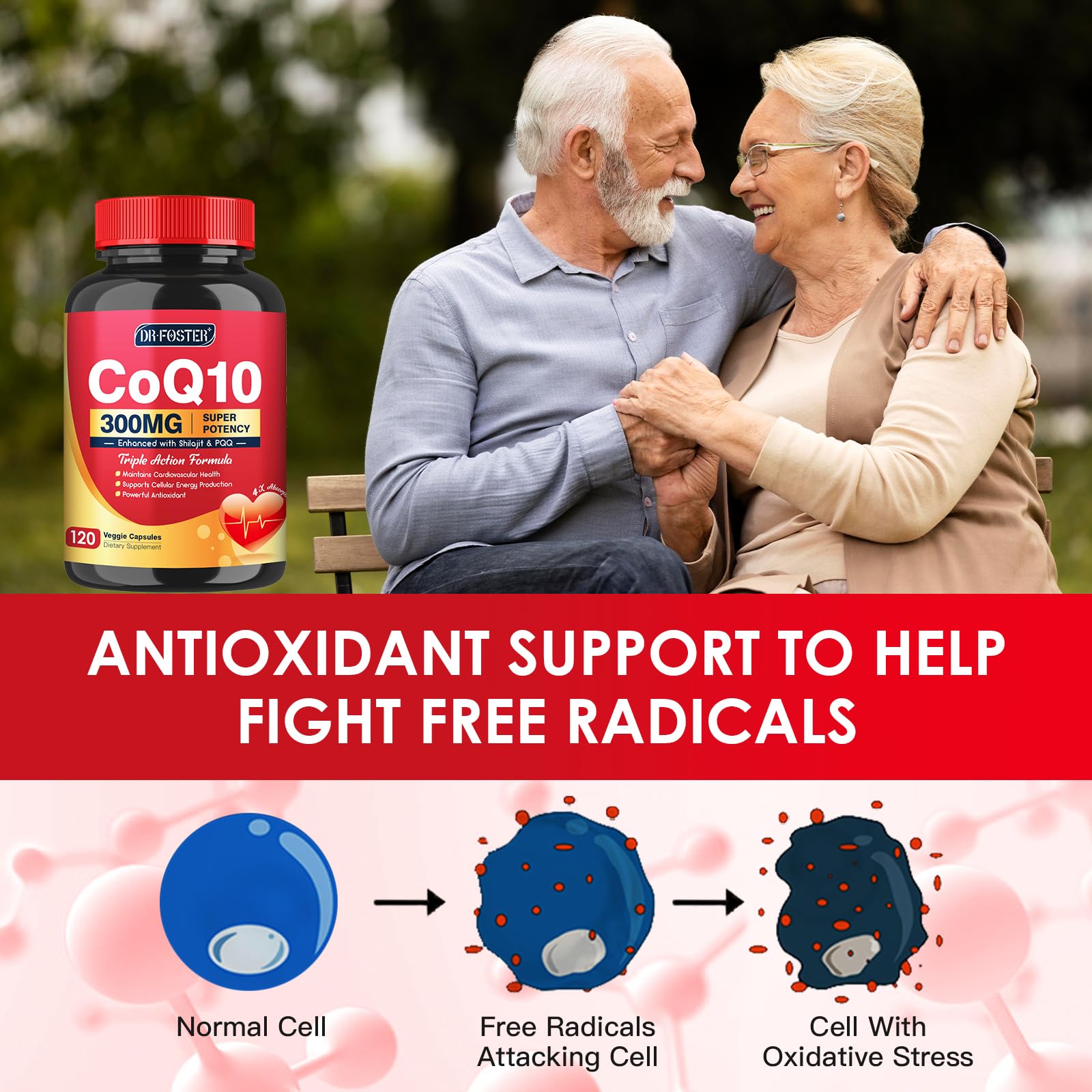 Quinovit CoQ10 300mg, diseño para apoyar salud cerebral y vascular.