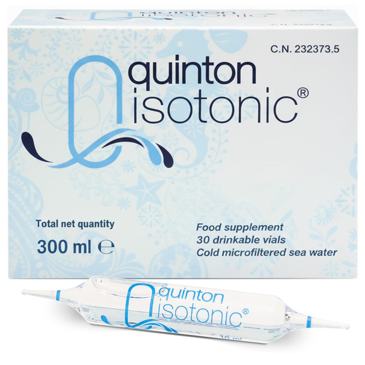 Quinton Isotónicas: envase, apoyo a la hidratación diaria suave.