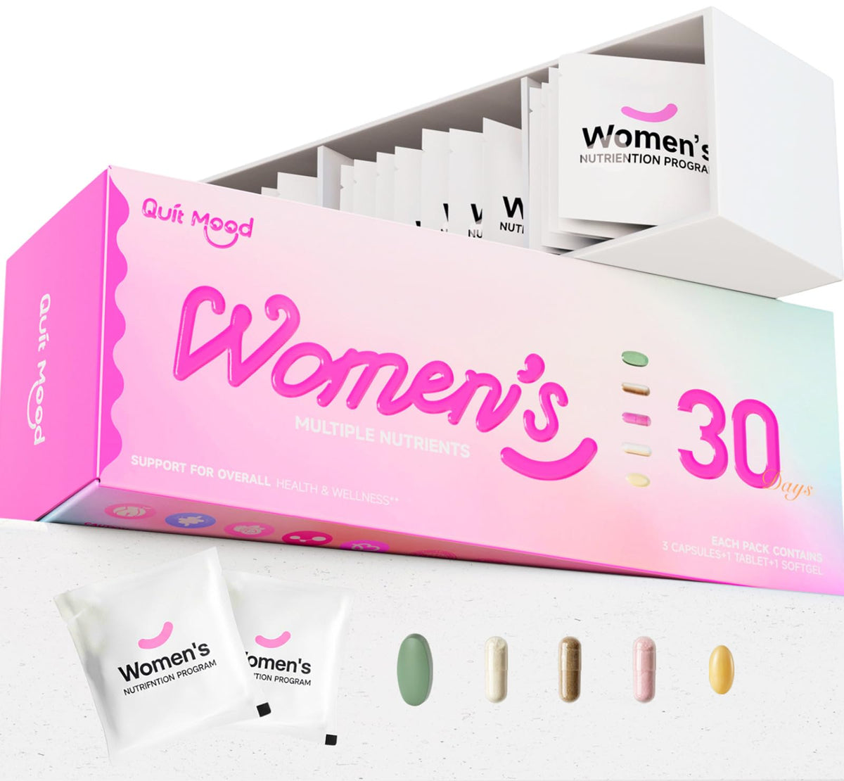 Quit Mood: paquete dosis diaria para mujeres, apoyo energético.
