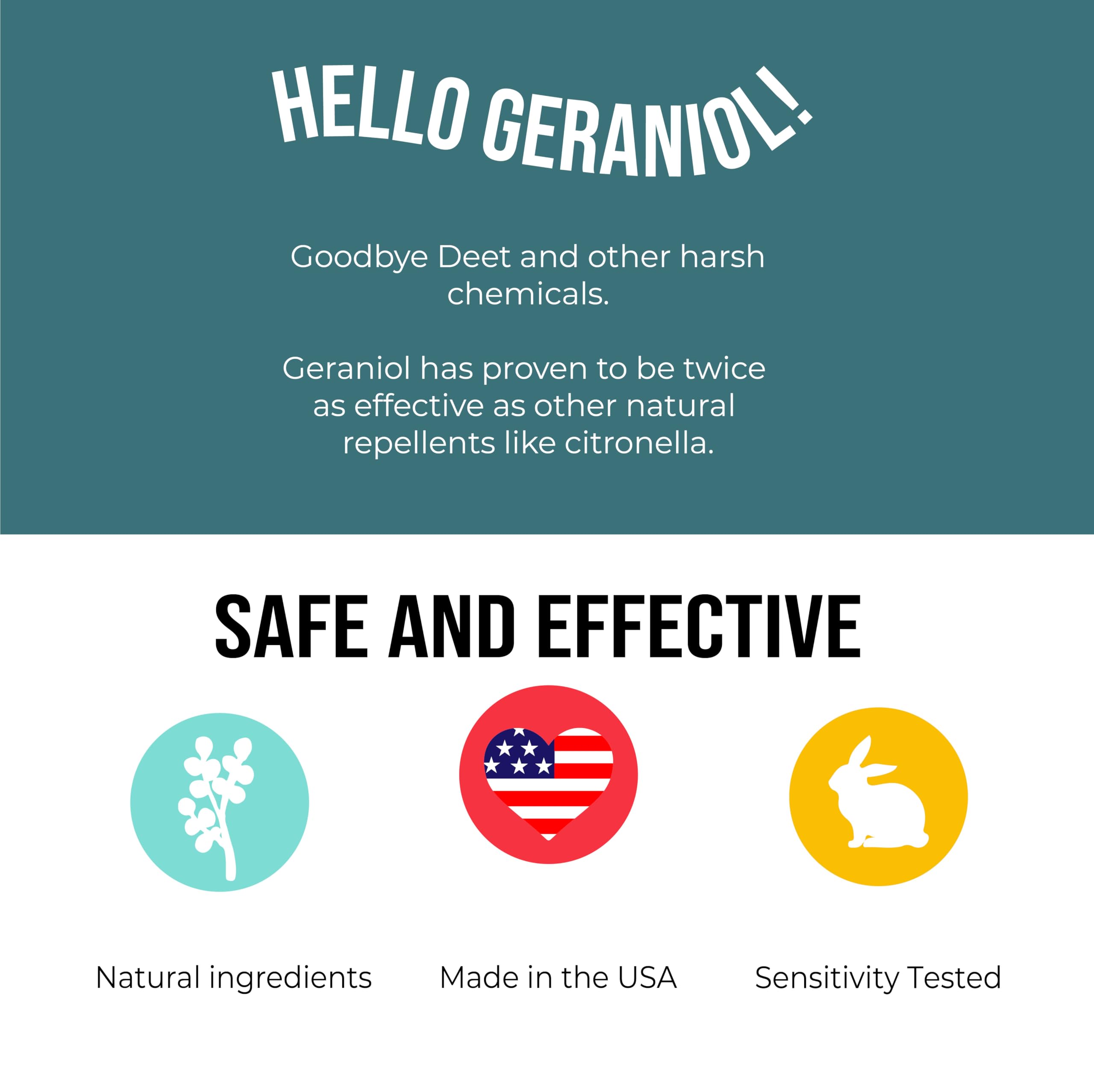 Quitch Geraniol Balm sin aerosoles, práctico para viajar con bebés.